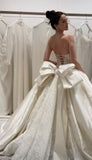 Ethereal Wedding Dress Ball Gown Strapless Lace Long White Wedding Dresses Bridal Gowns HZ1214