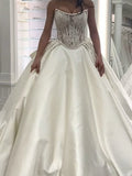 Ethereal Wedding Dress Ball Gown Strapless Lace Long White Wedding Dresses Bridal Gowns HZ1214