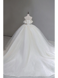 Timeless Bridal Gown Ball Gown Off The Shoulder Satin Long White Wedding Dresses Elegant Bridal Gowns HZ1214