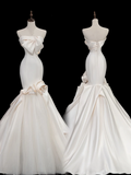 Timeless Bridal Gown Mermaid Strapless Satin Long Wedding Dresses Elegant Bridal Gowns HZ1214
