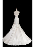 Timeless Bridal Gown Mermaid Strapless Satin Long Wedding Dresses Elegant Bridal Gowns HZ1214