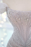 Elegant Mermaid Off The Shoulder Sequin Prom Dresses Party Dress Summer 20th Birthday Outfits 18th Birthday Dresses HZ1214