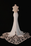 Timeless Bridal Gown Mermaid Off The Shoulder Satin Short Sleeves Wedding Dresses Elegant Bridal Gowns HZ1214