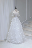 Timeless Bridal Gown Ball Gown Strapless Sequin Sleeveless Long White Wedding Dresses Elegant Bridal Gowns HZ1214