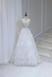 Timeless Bridal Gown Ball Gown Strapless Sequin Sleeveless Long White Wedding Dresses Elegant Bridal Gowns HZ1214
