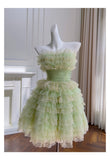 Cute Ball Gown Spaghetti Straps Mint Green Short Homecoming Dress Summer Middle School Formal 8th Grade Hoco Dresses Summer Homecoming Outfits HZ1214