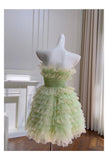 Cute Ball Gown Spaghetti Straps Mint Green Short Homecoming Dress Summer Middle School Formal 8th Grade Hoco Dresses Summer Homecoming Outfits HZ1214
