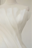 Timeless Bridal Gown Ball Gown Strapless Organza Sleeveless Long White Wedding Dresses Elegant Bridal Gowns HZ1214