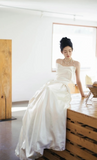 Timeless Bridal Dress Ball Gown Strapless Satin White Wedding Dresses Elegant Bridal Gowns HZ1214