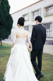 Timeless Bridal Dress Ball Gown Strapless Satin White Wedding Dresses Elegant Bridal Gowns HZ1214
