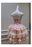 Cute Ball Gown Spaghetti Straps Pink Short Homecoming Dress Summer Middle School Formal 8th Grade Hoco Dresses Summer Homecoming Outfits HZ1214