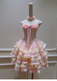 Cute Ball Gown Spaghetti Straps Pink Short Homecoming Dress Summer Middle School Formal 8th Grade Hoco Dresses Summer Homecoming Outfits HZ1214