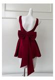 Cute A line Square Neck Short Burgundy Formal 8th Grade Homecoming Dresses Summer Middle School Hoco Dress Homecoming Outfits HZ1214