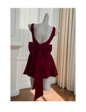 Cute A line Square Neck Short Burgundy Formal 8th Grade Homecoming Dresses Summer Middle School Hoco Dress Homecoming Outfits HZ1214