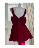 Cute A line Square Neck Short Burgundy Formal 8th Grade Homecoming Dresses Summer Middle School Hoco Dress Homecoming Outfits HZ1214