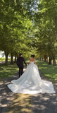 Princess Bridal Dress Ball Gown Sweetheart Sleeveless Satin White Lace Wedding Dresses Pretty Bridal Gowns HZ1214