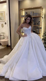 Princess Bridal Dress Ball Gown Sweetheart Sleeveless Satin White Lace Wedding Dresses Pretty Bridal Gowns HZ1214