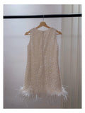 Cute A line Scoop Neck Short White Sequin Formal 8th Grade Homecoming Dresses Summer Middle School Hoco Dress Homecoming Outfits HZ1214