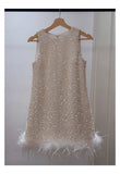 Cute A line Scoop Neck Short White Sequin Formal 8th Grade Homecoming Dresses Summer Middle School Hoco Dress Homecoming Outfits HZ1214