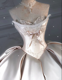 Princess Bridal Dress Ball Gown Sweetheart Sleeveless Satin Light Pink Wedding Dresses Pretty Bridal Gowns HZ1214