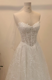 Timeless Bridal Gown Ball Gown Off The Shoulder White Lace Appliques Long Sleeves Wedding Dresses Elegant Bridal Gowns HZ1214