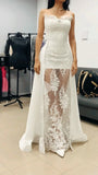 Princess Bridal Dress Sheath Sweetheart Sleeveless Lace White Wedding Dresses Pretty Bridal Gowns HZ1214