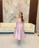 Elegant A line Sweetheart Pink Satin Prom Dresses Party Dress Summer 20th Birthday Outfits 18th Birthday Dresses HZ1214