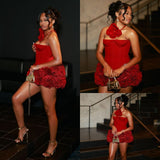 Sexy Sheath Strapless Red Sleeveless Mini Short Formal 8th Grade Homecoming Dresses Summer Middle School Hoco Dress Homecoming Outfits Birthday Outfit HZ1214