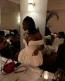 Sexy Ball Gown Off The Shoulder White Mini Short Formal 8th Grade Homecoming Dresses Summer Middle School Hoco Dress Homecoming Outfits Birthday Outfit HZ1214