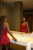 Sexy A Line Halter Red Sleeveless Mini Short Formal 8th Grade Homecoming Dresses Summer Middle School Hoco Dress Homecoming Outfits Birthday Outfit HZ1214