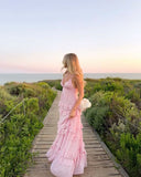Elegant A Line Spaghetti Straps Pink Chiffon Long Prom Dresses Party Dress Summer 20th Birthday Outfits 18th Birthday Dresses HZ1214