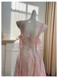 Cute A line Square Neck Lace Pink Formal 8th Grade Homecoming Dresses Summer Middle School Hoco Dress Homecoming Outfits HZ1214