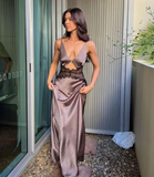 Niulatu Cut Out Lace Prom Dress Evening Dress Vacation Party Dress HZ1007