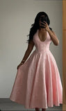 Cute Ball Gown Pink Halter Satin Long Birthday Dress Prom Dress Baddie Summer Birthday Outfit HZ1214
