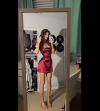 Cute Sheath Burgundy Satin Short Summer Birthday Dress Hoco Dress Birthday Outfit 19th Birthday Mini Party Dresses HZ1214