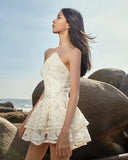 Sexy Ball Gown Halter Lace Short Summer Birthday Dress Hoco Dress Birthday Outfit 18th Birthday Mini Party Dresses HZ1214