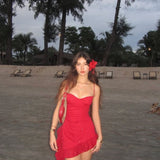 Sexy Sheath Spaghetti Straps Red Sequin Short Summer Birthday Dress Hoco Dress Birthday Outfit 18th Birthday Mini Party Dresses HZ1214