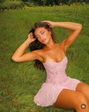 Cute A Line Sweetheart Pink Chiffon Short Summer Birthday Dress Hoco Dress Birthday Outfit 18th Birthday Mini Party Dresses HZ1214