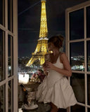 Cute A Line Square Neckline Ivory Satin Short Summer Birthday Dress Hoco Dress Birthday Outfit 18th Birthday Mini Party Dresses HZ1214