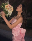Cute Sheath Strapless Pink Short Summer Birthday Dress Hoco Dress Birthday Outfit 18th Birthday Mini Cocktail Dresses HZ1214