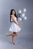Cute A Line Spaghetti Straps White Short Summer Birthday Dress Hoco Dress Birthday Outfit 18th Birthday Mini Cocktail Dresses HZ1214