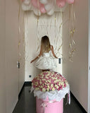 Cute A Line Square Neckline White Satin Short Summer Birthday Dress Hoco Dress Birthday Outfit 18th Birthday Mini Party Dresses HZ1214