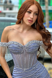 Sexy Mermaid Off The Shoulder Champagne Long Birthday Dress Prom Dress Baddie Summer Birthday Outfit HZ1214