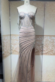 Sexy Mermaid Off The Shoulder Champagne Long Birthday Dress Prom Dress Baddie Summer Birthday Outfit HZ1214