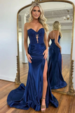 Elegant Sheath Royal Blue Sweetheart Long Birthday Dress Prom Dress Baddie Summer 20th Birthday Outfit HZ1214
