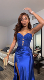 Elegant Sheath Royal Blue Sweetheart Long Birthday Dress Prom Dress Baddie Summer 20th Birthday Outfit HZ1214