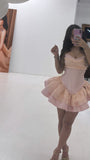 Cute A Line Sweetheart Pink Satin Short Summer 20th Birthday Dress Hoco Dress Birthday Outfit 18th Birthday Mini Party Dresses HZ1121
