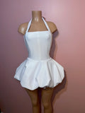 Sexy A Line Halter White Satin Short Summer Birthday Dress Hoco Dress Birthday Outfit 16th Birthday Mini Party Dresses HZ1214