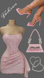 Sexy Sheath Strapless Sequin Short Summer 20th Birthday Dress Hoco Dress Birthday Outfit 18th Birthday Mini Party Dresses HZ1214