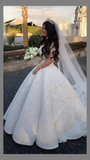 Vintage Bridal Gown Ball Gown Off The Shoulder White Lace Wedding Dresses Minimalist Bridal Gowns HZ1214